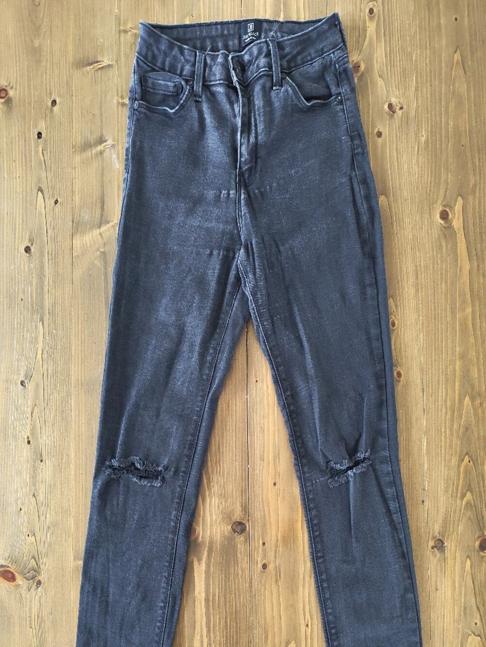 Just Black JB Skinny Jeans Women's Size 27 Washed Black Distressed Stretch USA